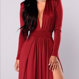 Spree Dress - Burgundy  L Fashion Nova